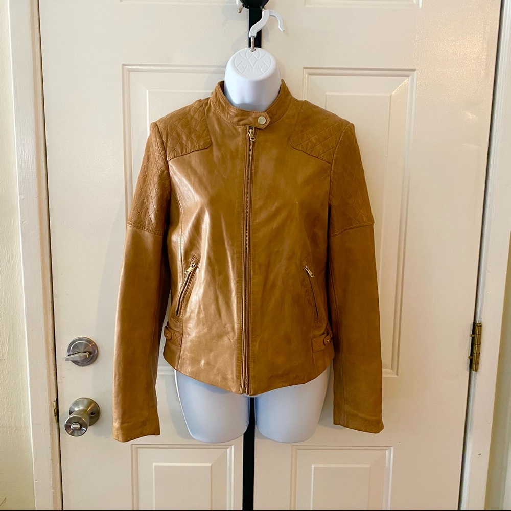 Cognac Leather Jacket sz S